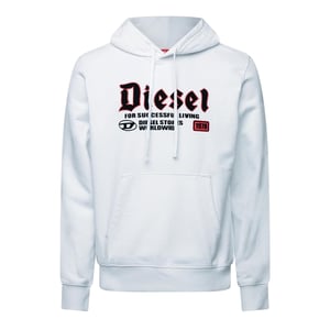 Men's Diesel Over The Head Hoodie in Bright White