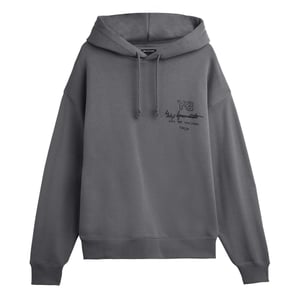 Men's Y-3 Graphic French Terry Hoodie in granite