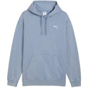 Men's Puma Elevated Relaxed Wash Overhead Hoodie in Cool Blue