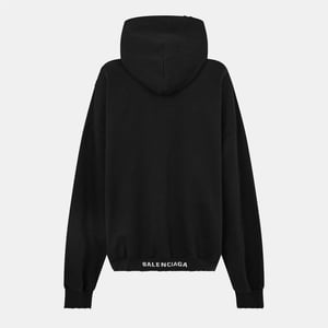 Women's Balenciaga Oversized Pull Over Hoodie in Black/White
