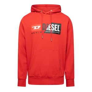 Men's Diesel Over The Head Hoodie in Racing Red