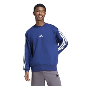 Men's adidas Essentials 3 Stripes Fleece Sweatshirt in Navy/White