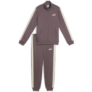 Boys Puma Kids Tape Full Zip Fleece Tracksuit in Raisin