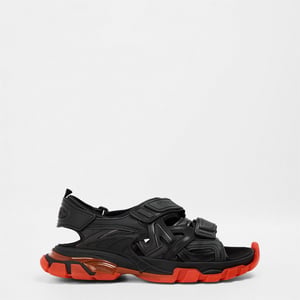 Men's Balenciaga Track Sandals in Black/Red