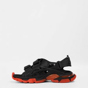 Men's Balenciaga Track Sandals in Black/Red