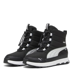 Boys Puma Kids Evolve Puretex Snow Boots in Blk-Ash Gry-Wht