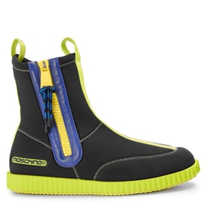 Men's Moschino Flat Ankle Boots in Black