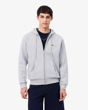Long Sleeve Logo Detail Hoodie in Silver