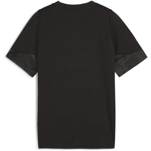 Boys Puma Football Jersey Short Sleeve Performance T-Shirt in Blk-Sil-FltDGry