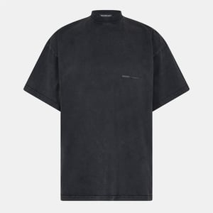 Men's Balenciaga Oversized T-Shirt in Washed Black