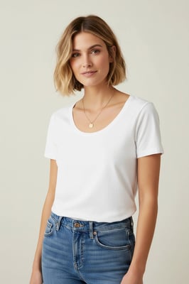 Scoop Neck Cotton Tee