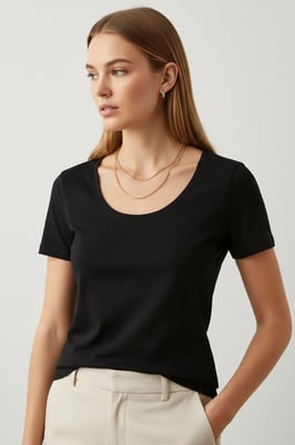 Scoop Neck Cotton Tee