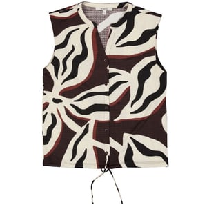 Garcia Jeans Top zonder mouwen met alloverprint ecru dessin