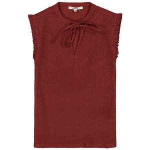 Garcia Jeans Top zonder mouwen met een streepstructuur brique
