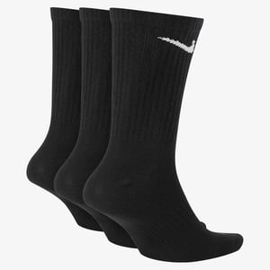 Nike Lightweight Training Unisex Black Crew Socks SX7676 (3 Pairs)