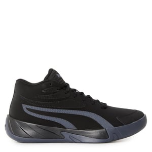 Boys Puma Court Pro Nubuck Trainers in Black-Galacti