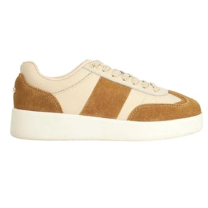Dune London Dames Verleidelijk Suède Platform Sneakers (Bruin)