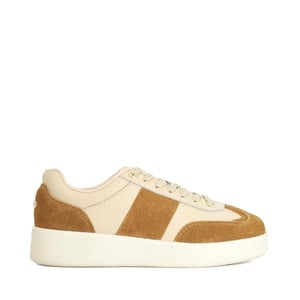 Dune London Dames Verleidelijk Suède Platform Sneakers (Bruin)