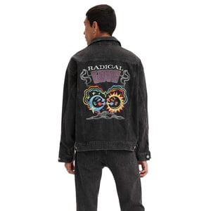 Levis Mens Liberation denim truckerjack (Zwart)