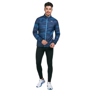 Puma Geweven herenjas met grafische print (Blauw)