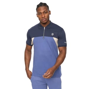 C.P. Company Herenpolo met halve rits, regular fit, in kleurblokken (Blauw)