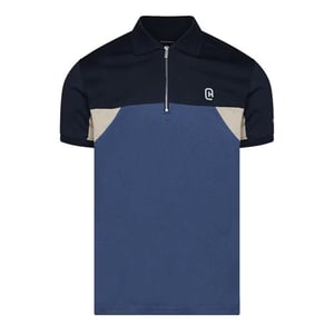 C.P. Company Herenpolo met halve rits, regular fit, in kleurblokken (Blauw)