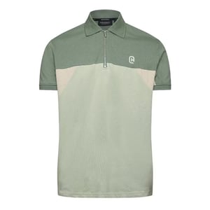C.P. Company Herenpolo met halve rits, regular fit, in kleurblokken (Lichte Olijf)