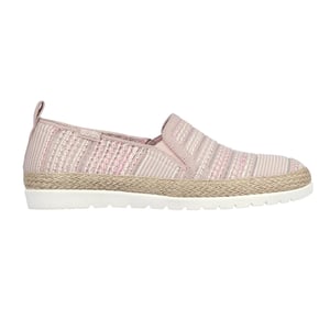 Skechers Espadrilles voor dames met dubbele elastische inzet en geweven bovenwerk, zonder veters (Roze)