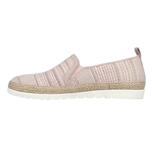 Skechers Espadrilles voor dames met dubbele elastische inzet en geweven bovenwerk, zonder veters (Roze)