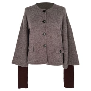 Christian Dior Knit Jacket in Brown Wool