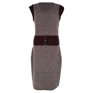 Christian Dior Knit Midi Dress in Burgundy Wool