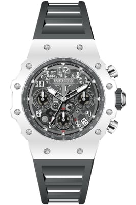 Invicta Racing 69622 Herrklocka - Kvartsverk - Akryl med Silver Urskiva - 40 mm