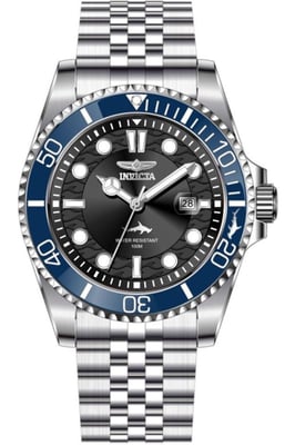Invicta Pro Diver 50805 Herenhorloge - Quartz Uurwerk - Roestvrij Staal met Zwarte Wijzerplaat - 43 mm