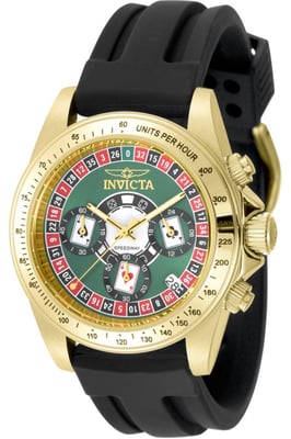 Invicta Speedway 50873 Herenhorloge - Quartz Uurwerk - Roestvrij Staal met Groene Wijzerplaat - 39 mm