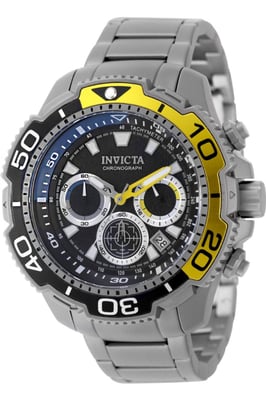 Invicta Ti-22 49492 Herenhorloge - Quartz Uurwerk - Titanium met Zwarte Wijzerplaat - 48 mm