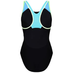 Speedo Fit Laneback Womens Black/Blue Swimming Costume