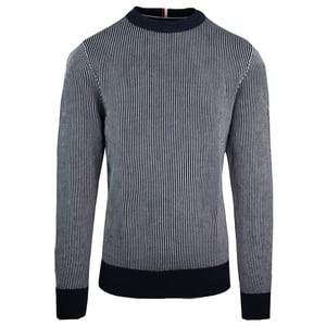 Tommy Hilfiger Vertical Stripped Mens Navy Sweater