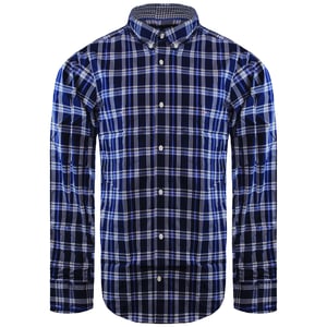 Eden Park Paris Checkered Mens Blue Shirt