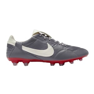 Nike Heren Premier 3 Classic Leer Firm Ground Voetbalschoenen (Grijs/Rood)