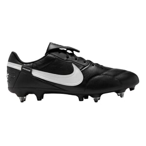 Nike Unisex voetbalschoenen voor volwassenen van hoogwaardig leer met omgeslagen tong, geschikt voor zachte ondergrond (Zwart, Wit)