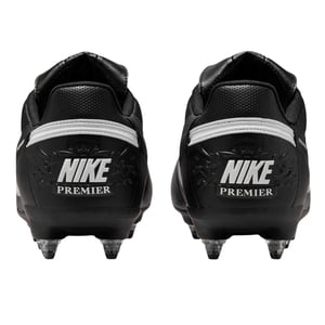 Nike Unisex voetbalschoenen voor volwassenen van hoogwaardig leer met omgeslagen tong, geschikt voor zachte ondergrond (Zwart, Wit)