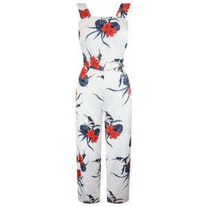 Armani Exchange Hibiscus Womens White Jumpsuit