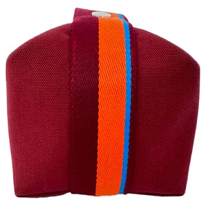 Hermès Small Toile Bride-A-Brac Handbag in Burgundy Canvas
