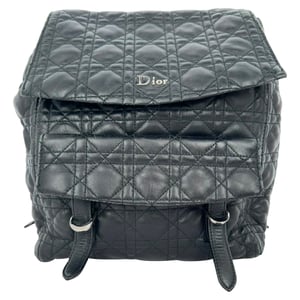 Dior Stardust Cannage Quilted Backpack in Black Lamb Leather