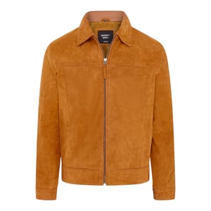 Mens Tan Goat Suede Leather Harrington Biker Jacket - Bursa