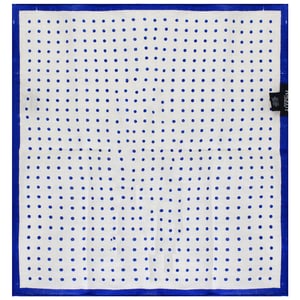 Hackett London Dot with Border Mens White Hank Handkerchiefs