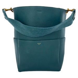 Celine Medium Sangle Bucket Bag i Grön Läder