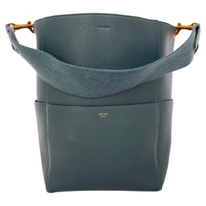 Celine Medium Sangle Bucket Bag i Grön Läder