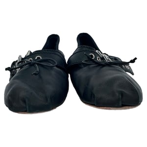 Miu Miu Buckle Accent Ballet Flats in Black Leather