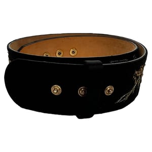 Alexander McQueen Embellished Belt in Black Suede